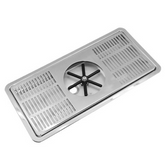 16" X 7" Center Spray Pitcher Rinser Drip Tray - Ss Polished - With Drain  Stainless Steel